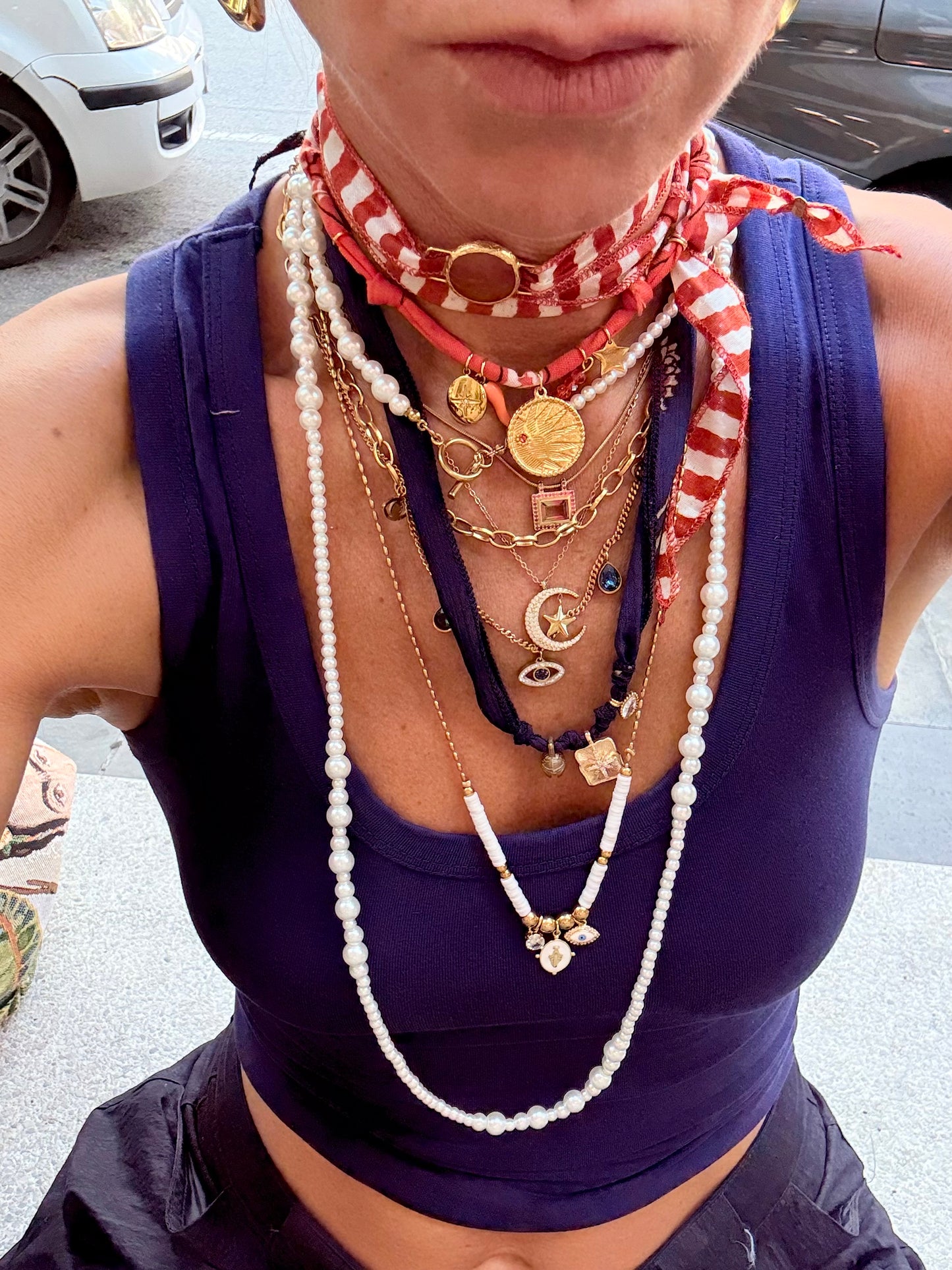 Collana tripla perle