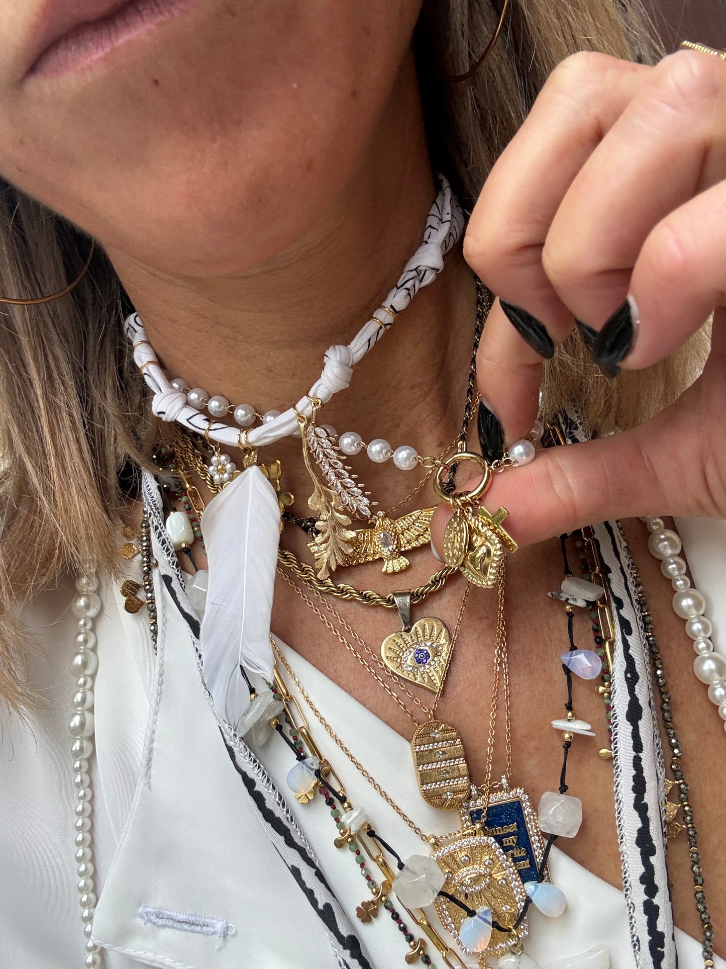 Collana perle e charms