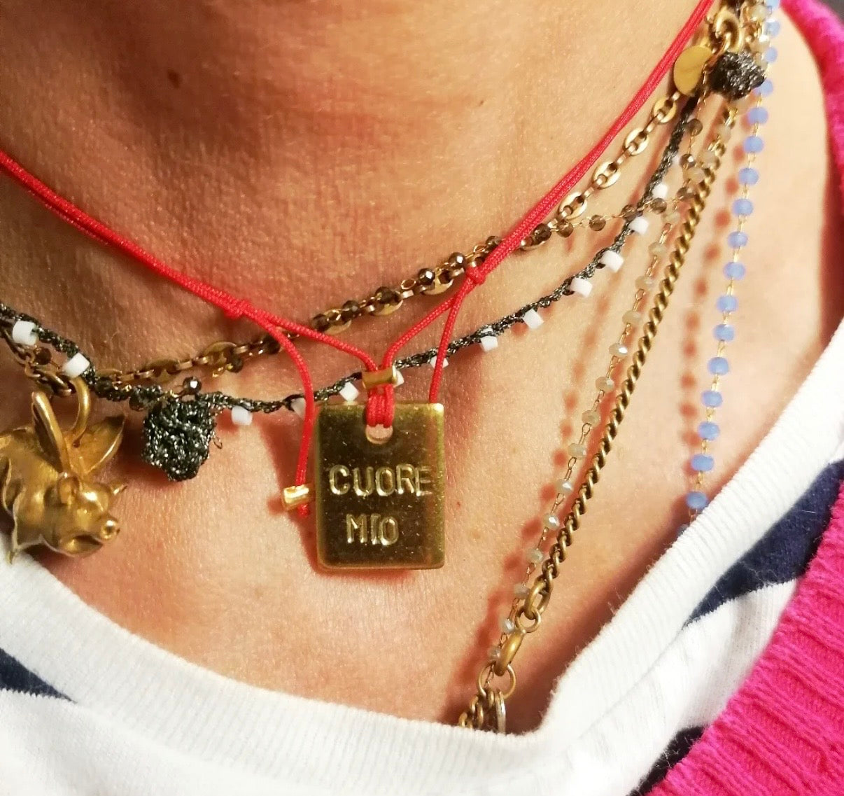 Collanina Piastra e filo