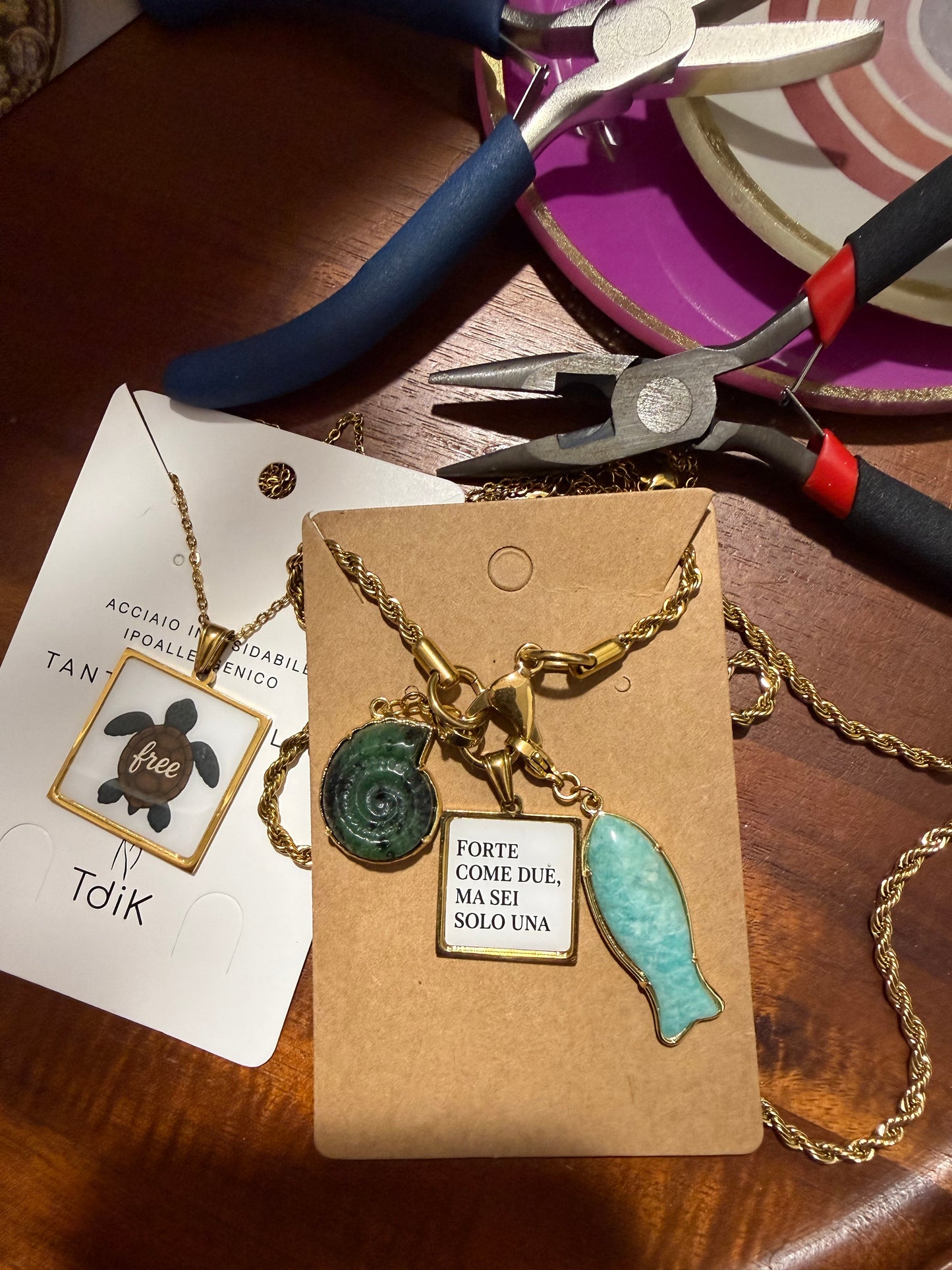 Collana Torchon lunga con Gancio over