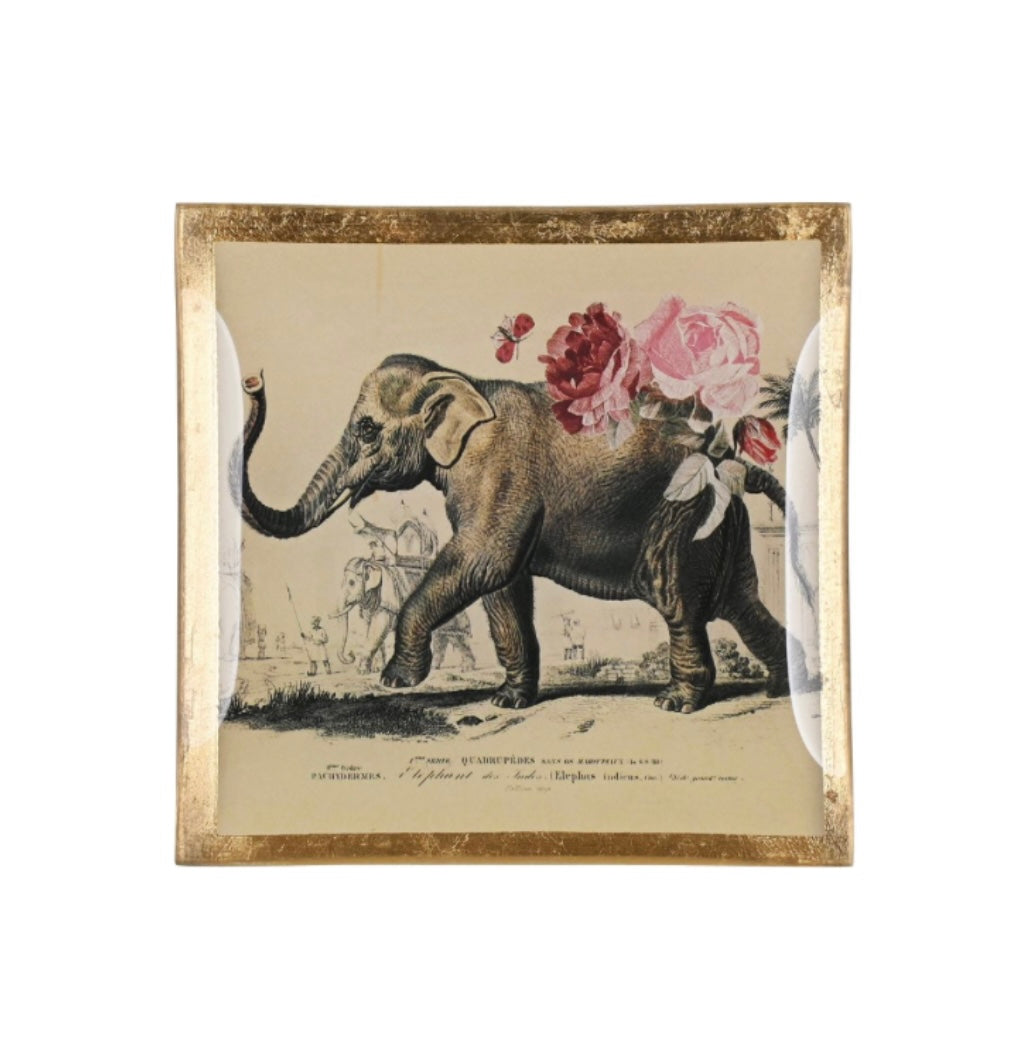 PLATE S, ELEPHANT, WHITE