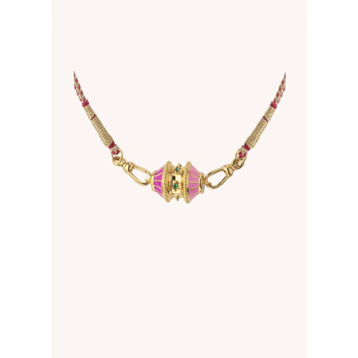 Collier-Big Talisman Fuxia Green