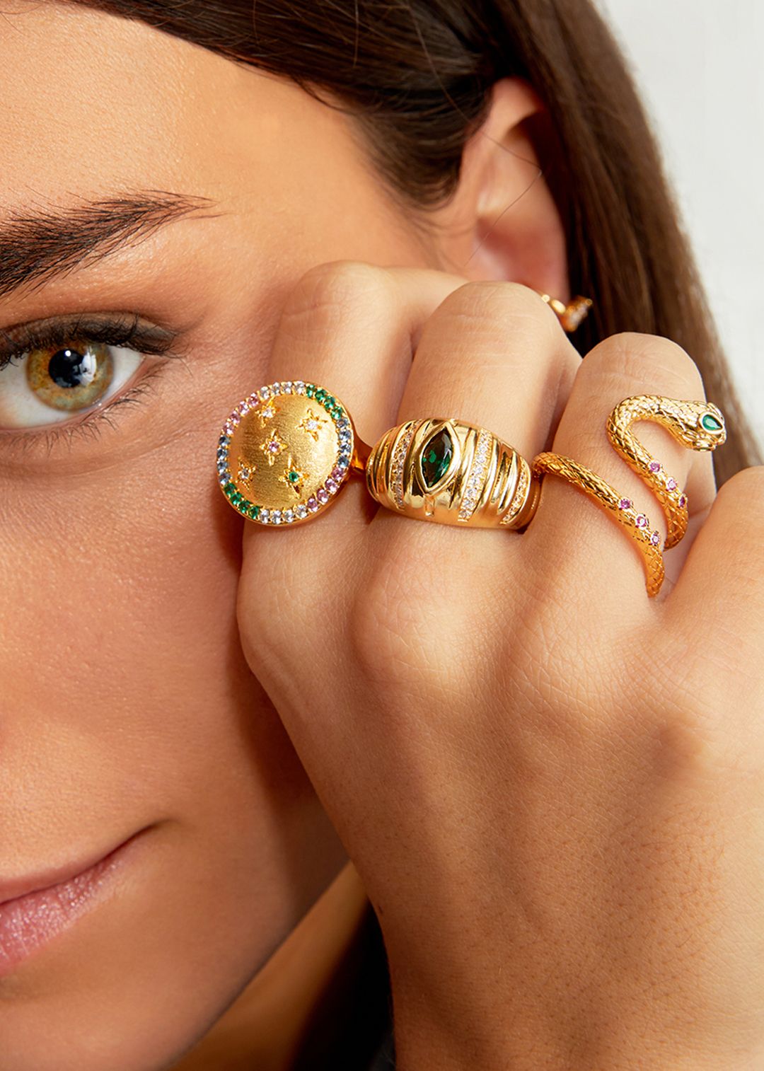 RING - GREEN STONE MIRANDA