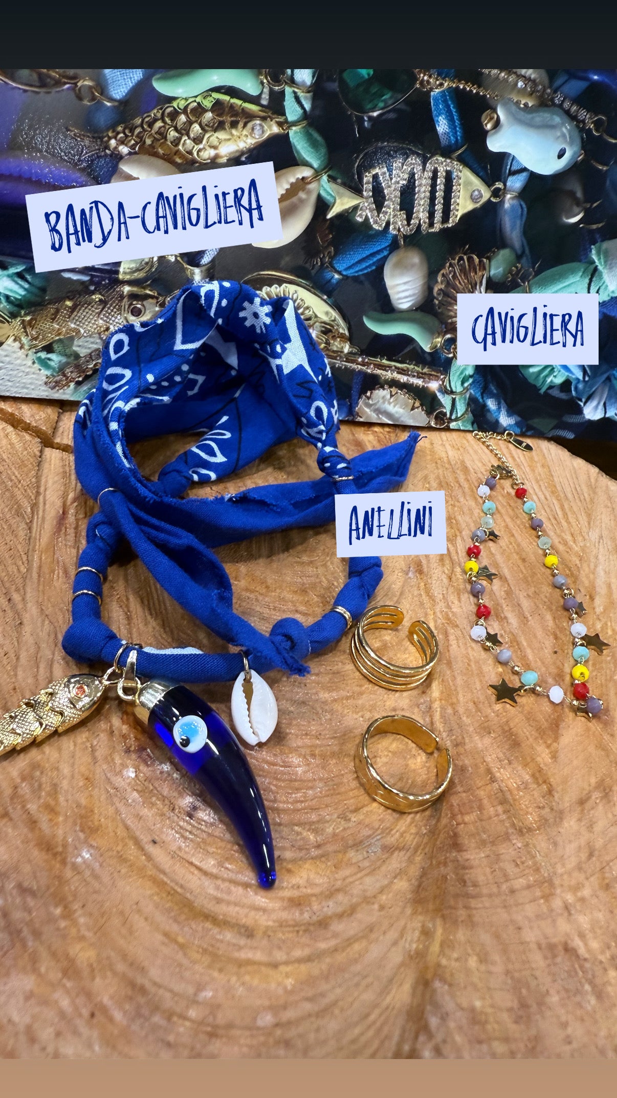 Cavigliera Perline + stelle