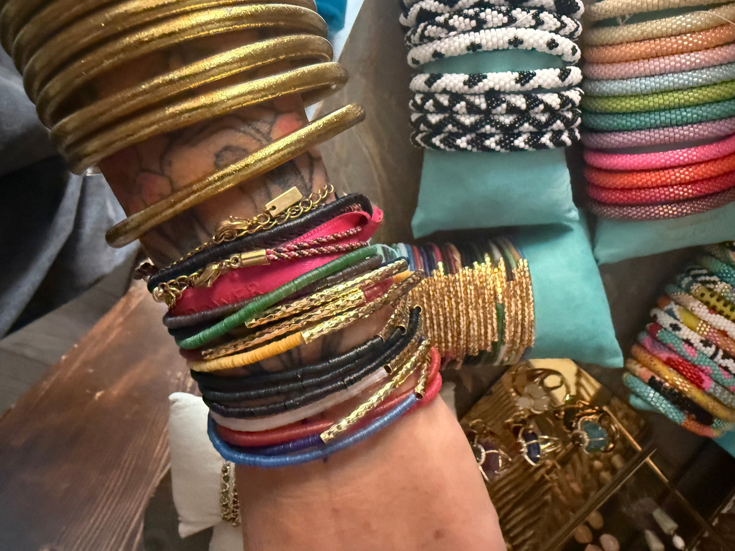 Bracciali perline piatte