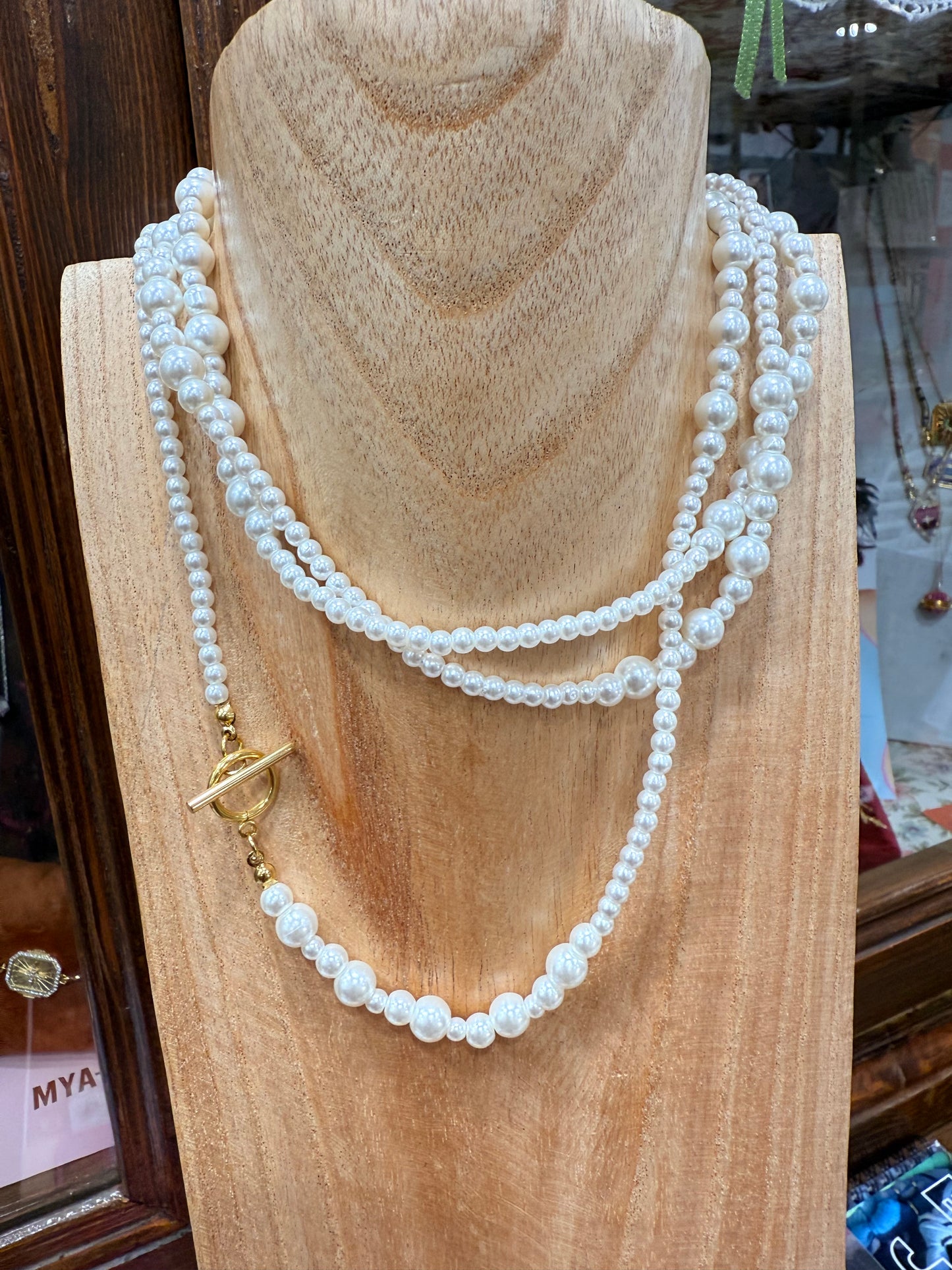 Collana tripla perle