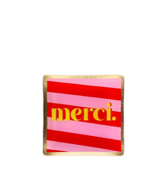 PLATE S, MOTIVE: MERCI, PINK/RED