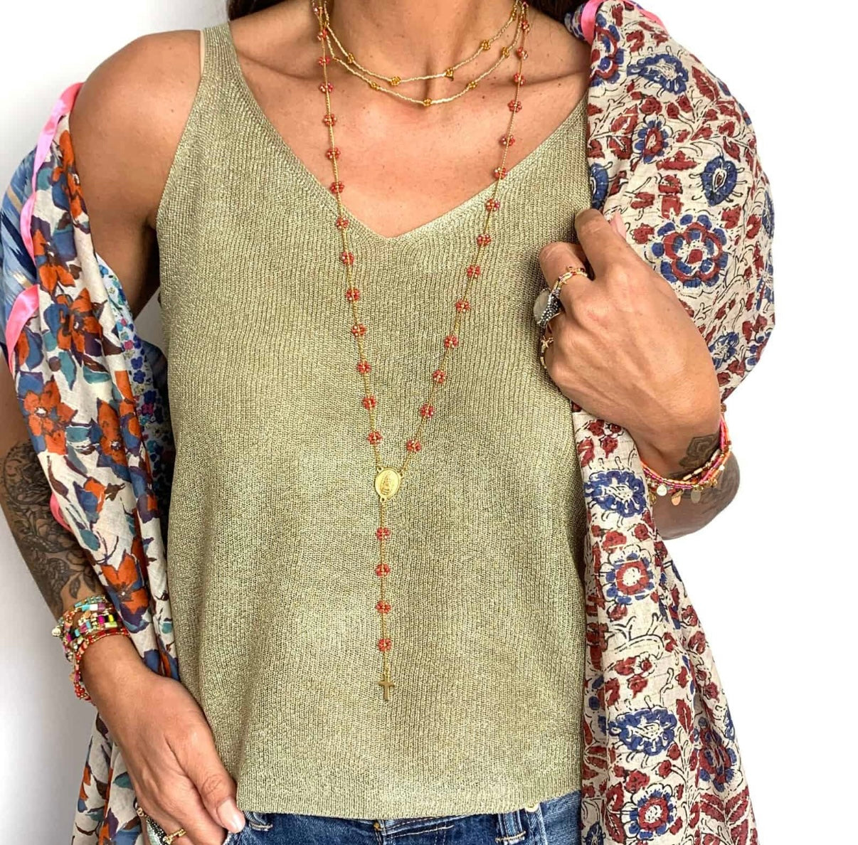 Collier Chapelet Croix ALANI