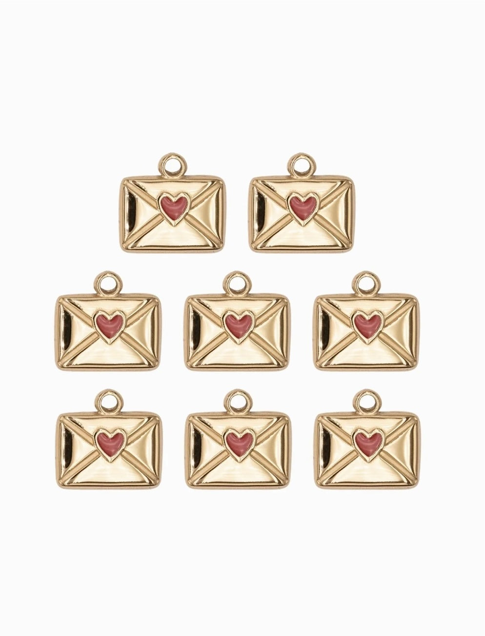 Ciondolo lettera d'amore cuore rosso 9.50 x 13 mm