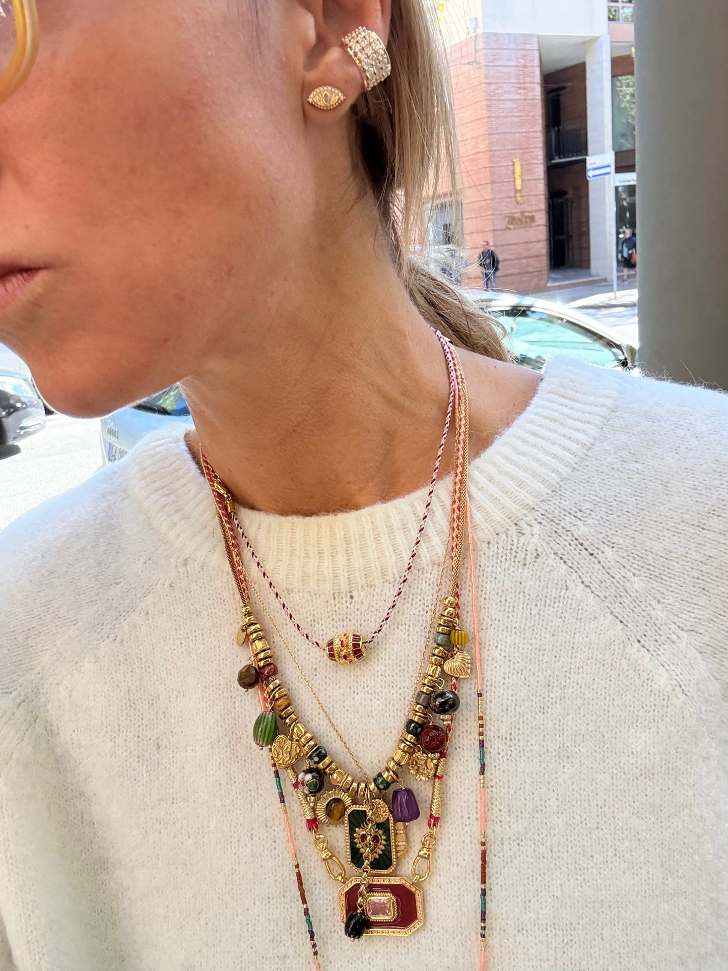 Collana 1 cuore sacro e pietre