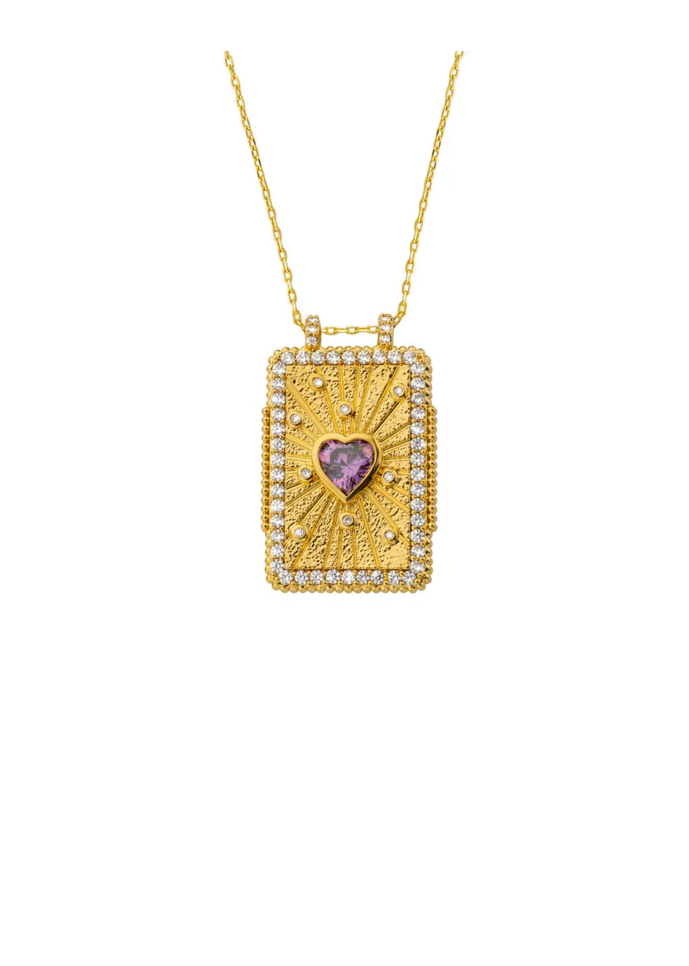 NECKLACE - AMETHYST HEART BOHEME
