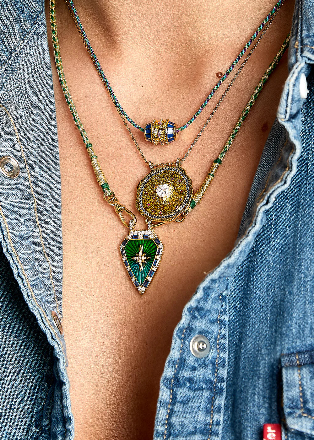 NECKLACE - BLUE RAINBOW DIWALI WARRIOR