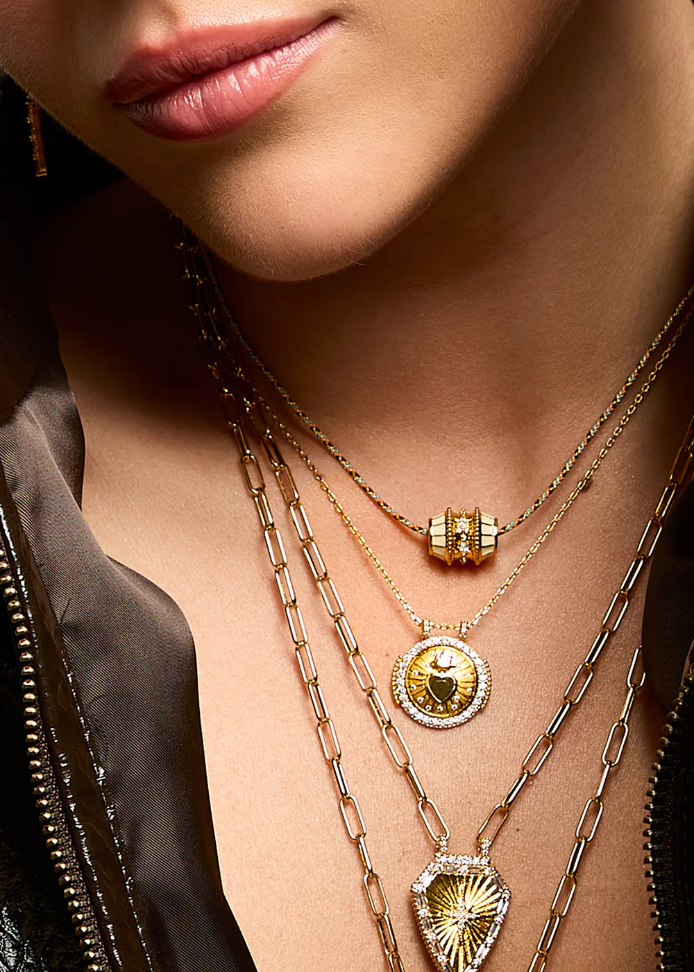 NECKLACE - LABRADORITE HEART BOHO