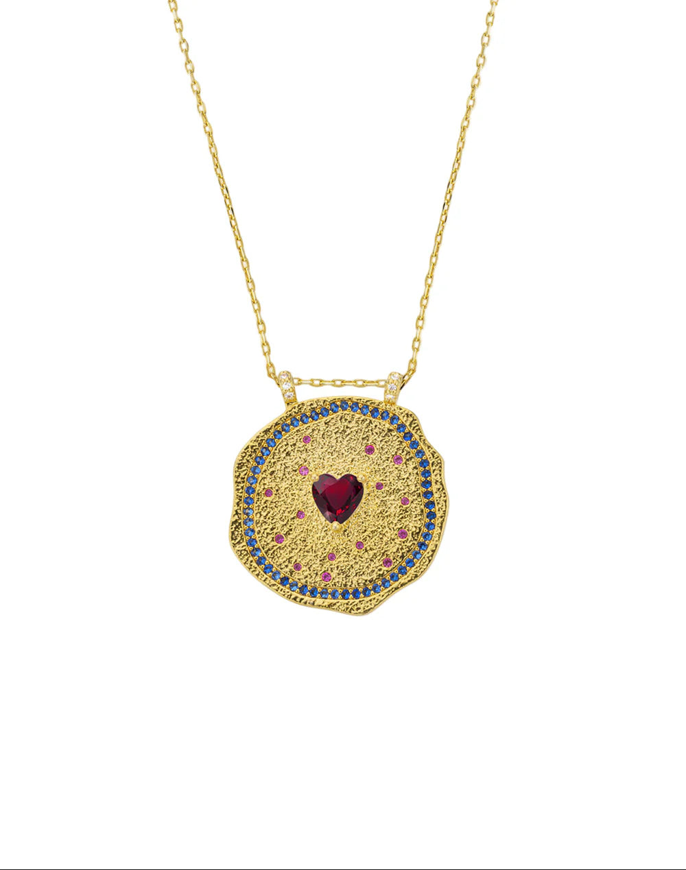 NECKLACE - RUBY HEART MEDAL