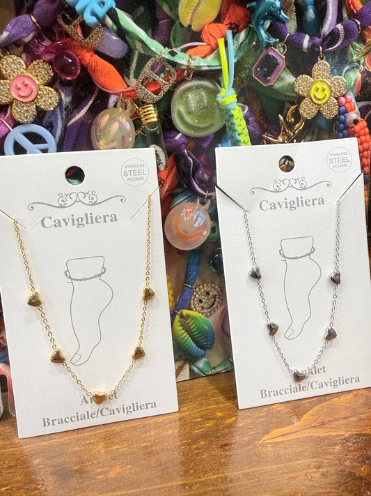 Cavigliera cuori bombati