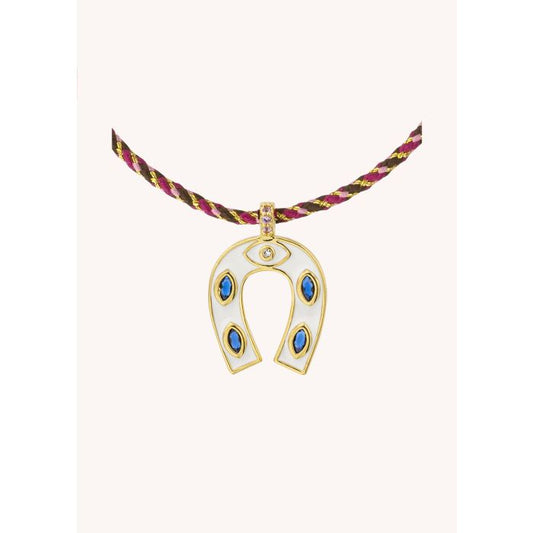 Collier white mini horseshoe