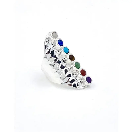 Bague Chakra 7 pierres Argenté