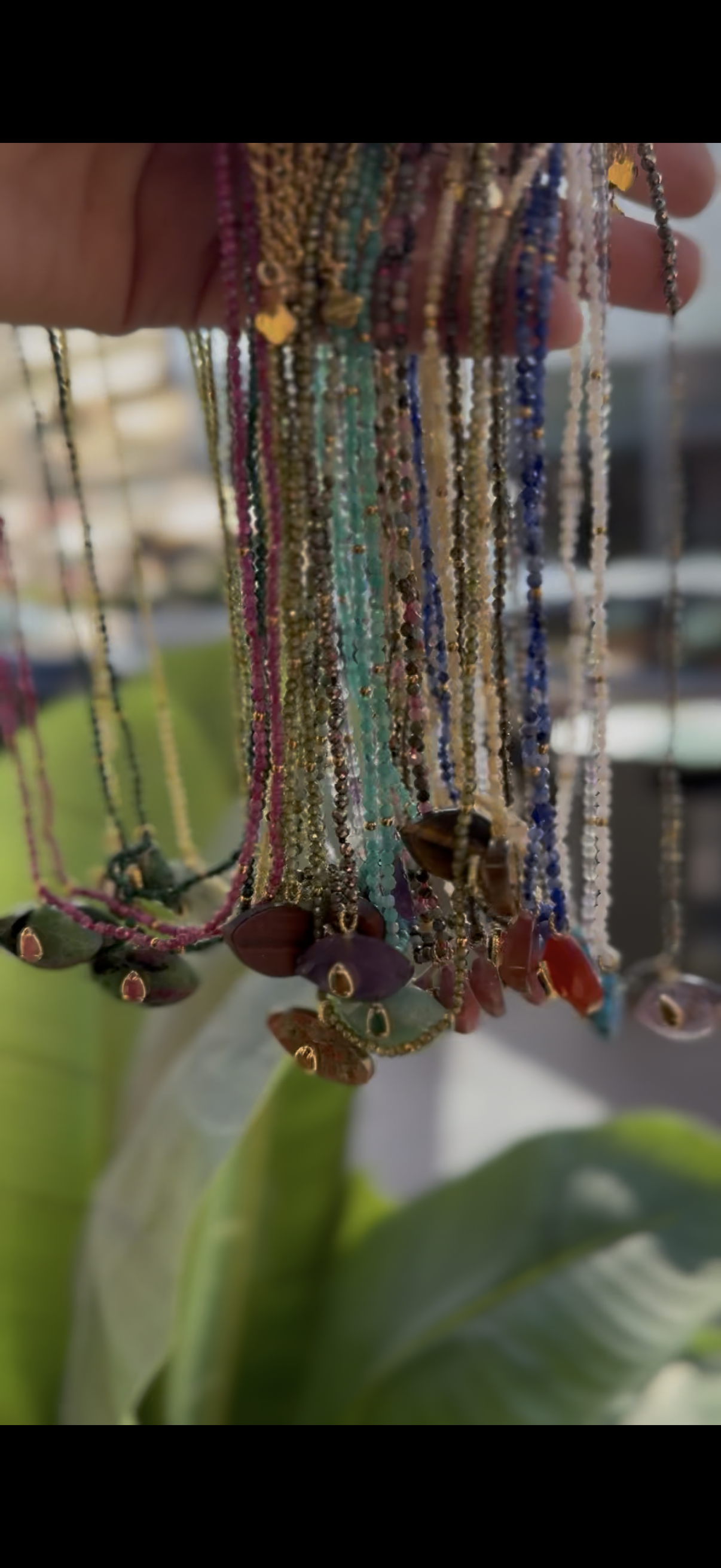 Collana pietra forma occhio